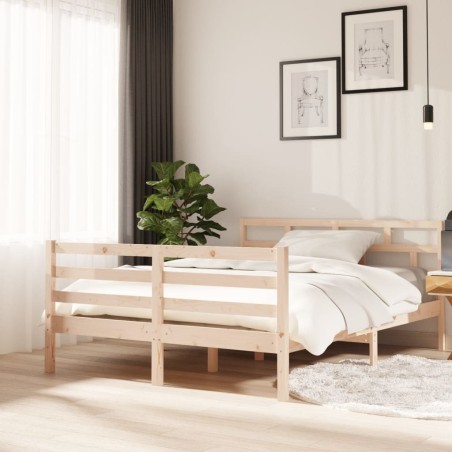 vidaXL Estructura de cama de madera maciza de pino 140x190 cm