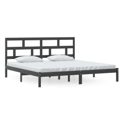 vidaXL Estructura de cama de madera maciza de pino negra 200x200 cm