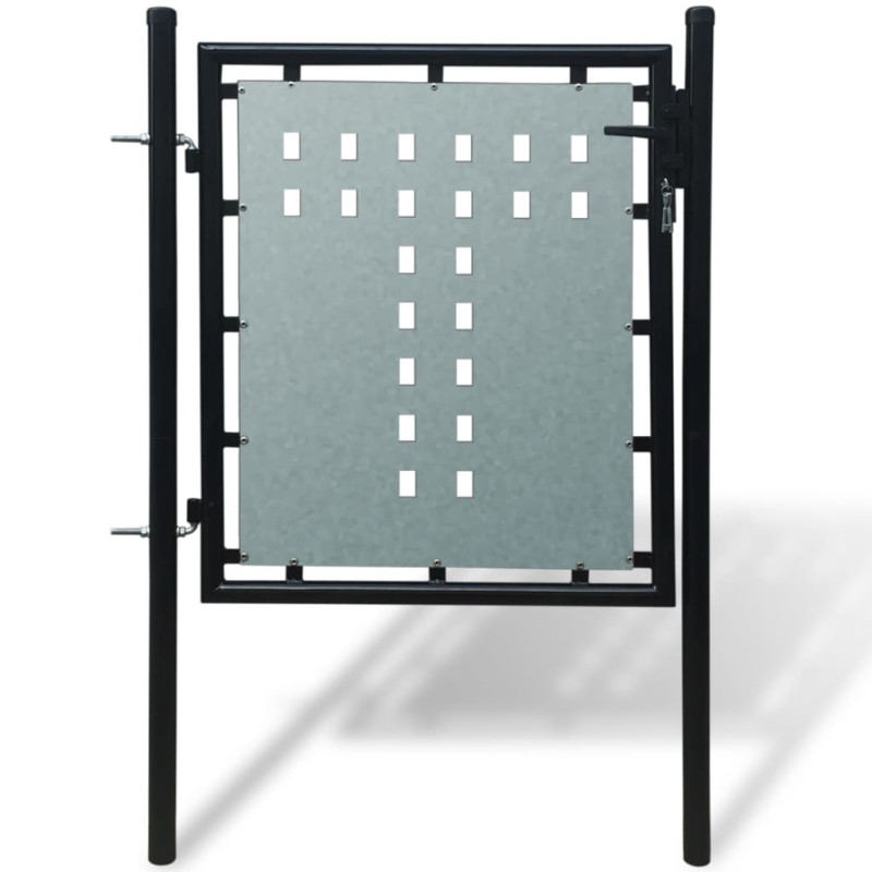 vidaXL Puerta de valla de jardín negra 100x125 cm vidaXL Puerta de valla de jardín negra 100x125 cm