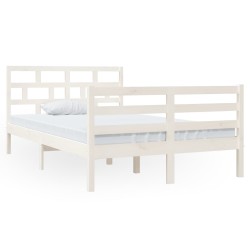 vidaXL Estructura de cama madera maciza blanco 120x190 cm