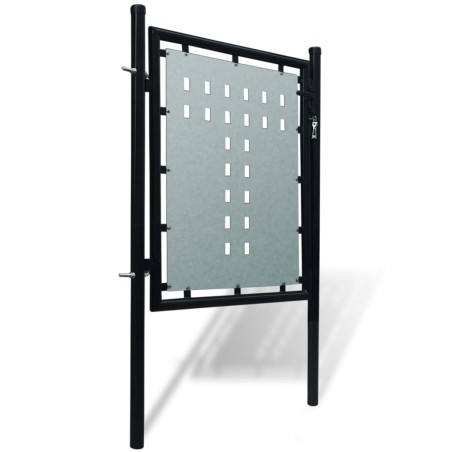 vidaXL Puerta de valla de jardín negra 100x125 cm