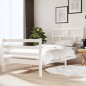 vidaXL Estructura de cama madera maciza blanco individual 90x190 cm