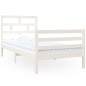 vidaXL Estructura de cama madera maciza blanco individual 90x190 cm