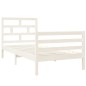 vidaXL Estructura de cama madera maciza blanco individual 90x190 cm