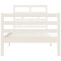 vidaXL Estructura de cama madera maciza blanco individual 90x190 cm