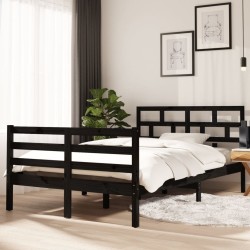 vidaXL Estructura de cama madera maciza de pino negro 120x200 cm