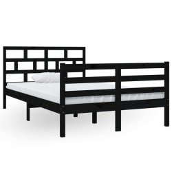 vidaXL Estructura de cama madera maciza de pino negro 120x200 cm