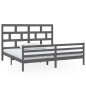 vidaXL Estructura de cama de madera maciza de pino gris 200x200 cm vidaXL Estructura de cama de madera maciza de pino gris 200x200 cm