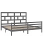 vidaXL Estructura de cama de madera maciza de pino gris 200x200 cm vidaXL Estructura de cama de madera maciza de pino gris 200x200 cm