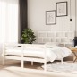 vidaXL Estructura de cama King Size madera maciza blanco 150x200 cm vidaXL Estructura de cama King Size madera maciza blanco 150x200 cm