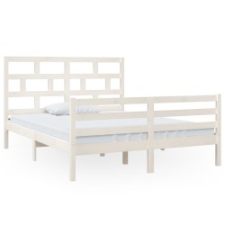 vidaXL Estructura de cama King Size madera maciza blanco 150x200 cm