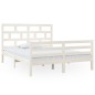 vidaXL Estructura de cama King Size madera maciza blanco 150x200 cm vidaXL Estructura de cama King Size madera maciza blanco 150x200 cm