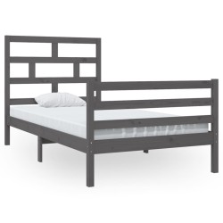 vidaXL Estructura de cama madera maciza de pino gris 100x200 cm