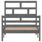 vidaXL Estructura de cama madera maciza de pino gris 100x200 cm vidaXL Estructura de cama madera maciza de pino gris 100x200 cm