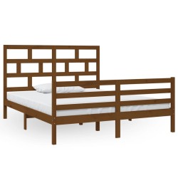 vidaXL Estructura de cama madera maciza pino marrón miel 160x200 cm