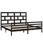 vidaXL Estructura de cama de madera maciza de pino negra 200x200 cm vidaXL Estructura de cama de madera maciza de pino negra 200x200 cm
