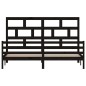 vidaXL Estructura de cama de madera maciza de pino negra 200x200 cm vidaXL Estructura de cama de madera maciza de pino negra 200x200 cm