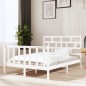 vidaXL Estructura de cama de madera maciza de pino blanco 135x190 cm
