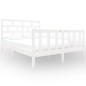 vidaXL Estructura de cama de madera maciza de pino blanco 135x190 cm