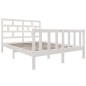 vidaXL Estructura de cama de madera maciza de pino blanco 135x190 cm