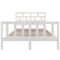 vidaXL Estructura de cama de madera maciza de pino blanco 135x190 cm