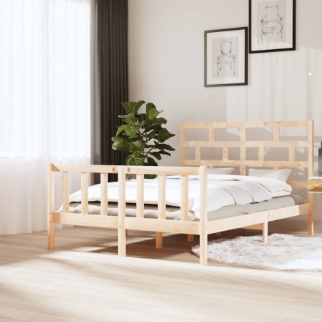 vidaXL Estructura de cama madera maciza de pino 150x200 cm