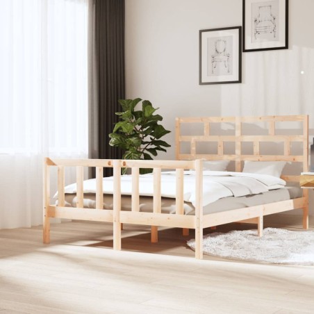 vidaXL Estructura de cama de madera maciza de pino 160x200 cm