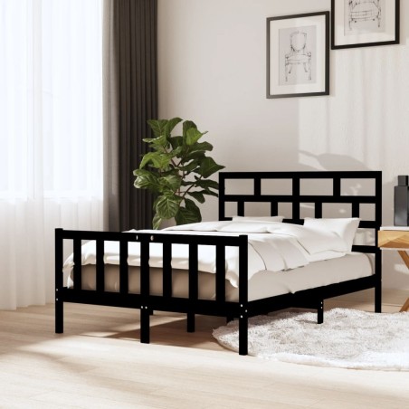 vidaXL Estructura de cama madera maciza de pino negro 120x200 cm