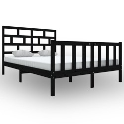 vidaXL Estructura de cama madera maciza de pino negro 120x200 cm
