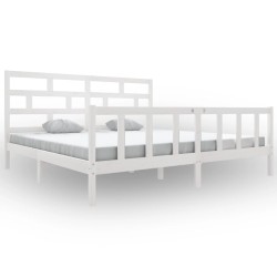 vidaXL Estructura de cama madera maciza de pino blanco 180x200 cm