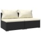 vidaXL Set de muebles de jardín 2 pzas y cojines ratán sintético negro vidaXL Set de muebles de jardín 2 pzas y cojines ratán sintético negro