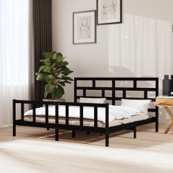 vidaXL Estructura de cama de madera maciza de pino negro 200x200 cm