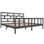 vidaXL Estructura de cama de madera maciza de pino gris 200x200 cm vidaXL Estructura de cama de madera maciza de pino gris 200x200 cm
