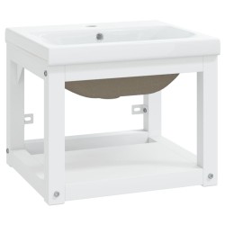 vidaXL Estructura de baño con lavabo incorporado hierro blanco