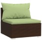 vidaXL Set muebles de jardín 4 piezas y cojines ratán sintético marrón vidaXL Set muebles de jardín 4 piezas y cojines ratán sintético marrón