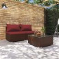 vidaXL Set muebles de jardín 3 piezas y cojines ratán sintético marrón vidaXL Set muebles de jardín 3 piezas y cojines ratán sintético marrón