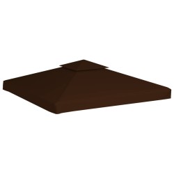 vidaXL Toldo de cenador 2 niveles marrón 310 g/m² 3x3 m