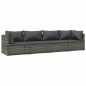 vidaXL Set de sofás de jardín 4 piezas y cojines ratán sintético gris vidaXL Set de sofás de jardín 4 piezas y cojines ratán sintético gris