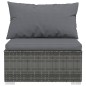 vidaXL Set de sofás de jardín 4 piezas y cojines ratán sintético gris vidaXL Set de sofás de jardín 4 piezas y cojines ratán sintético gris