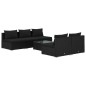vidaXL Set sofás de jardín 6 piezas y cojines ratán sintético negro vidaXL Set sofás de jardín 6 piezas y cojines ratán sintético negro