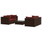 vidaXL Set muebles de jardín 5 piezas y cojines ratán sintético marrón vidaXL Set muebles de jardín 5 piezas y cojines ratán sintético marrón