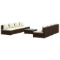 vidaXL Set muebles de jardín 9 piezas y cojines ratán sintético marrón vidaXL Set muebles de jardín 9 piezas y cojines ratán sintético marrón