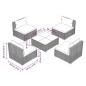 vidaXL Set de sofás de jardín 5 piezas y cojines ratán sintético gris vidaXL Set de sofás de jardín 5 piezas y cojines ratán sintético gris