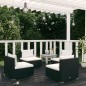 vidaXL Set de muebles de jardín 4 pzas y cojines ratán sintético negro vidaXL Set de muebles de jardín 4 pzas y cojines ratán sintético negro