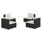 vidaXL Set de muebles de jardín 4 pzas y cojines ratán sintético negro vidaXL Set de muebles de jardín 4 pzas y cojines ratán sintético negro