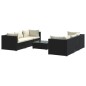 vidaXL Set de muebles de jardín y cojines 7 pzas ratán sintético negro vidaXL Set de muebles de jardín y cojines 7 pzas ratán sintético negro