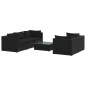 vidaXL Set sofás de jardín 6 piezas y cojines ratán sintético negro vidaXL Set sofás de jardín 6 piezas y cojines ratán sintético negro
