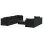 vidaXL Set de sofás de jardín 8 piezas y cojines ratán sintético negro vidaXL Set de sofás de jardín 8 piezas y cojines ratán sintético negro