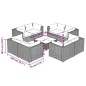 vidaXL Set de muebles de jardín 9 pzas y cojines ratán sintético negro