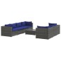 vidaXL Set de sofás de jardín 8 piezas y cojines ratán sintético gris vidaXL Set de sofás de jardín 8 piezas y cojines ratán sintético gris